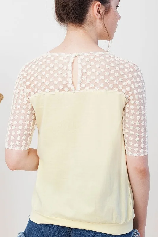 Imma t-shirt in light yellow.-- Houndstooth Herringbone Solid