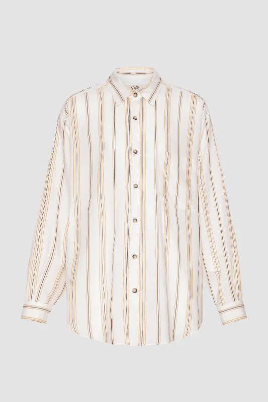 Turqueta Unisex Shirt White-- Front Pockets Side Pockets Patch Pockets