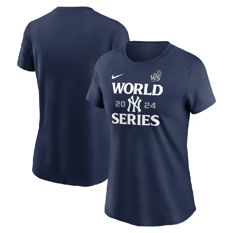 MLB New York Yankees Women's Nike 2024 World Series Participant Essential T-Shirt-- Satin Fabric Silk Fabric Chiffon Fabric