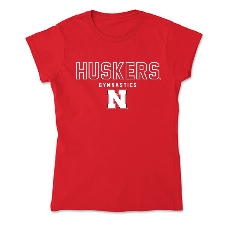Nebraska - NCAA Women's Gymnastics : Molly Peterson - Soft Style Women’s T-Shirt-- Plaid T-Shirt Polka Dot Checkered Nebraska - NCAA Women's Gymnastics : Molly Peterson - Soft Style Women’s T-Shirt-- Plaid T-Shirt Polka Dot Checkered
