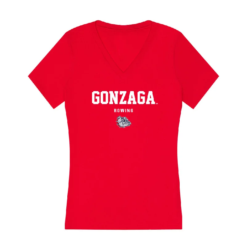 Gonzaga - NCAA Women's Rowing : Alli Krilich - Women's V-Neck T-Shirt-- Zippered Buttoned Snapped Gonzaga - NCAA Women's Rowing : Alli Krilich - Women's V-Neck T-Shirt-- Zippered Buttoned Snapped