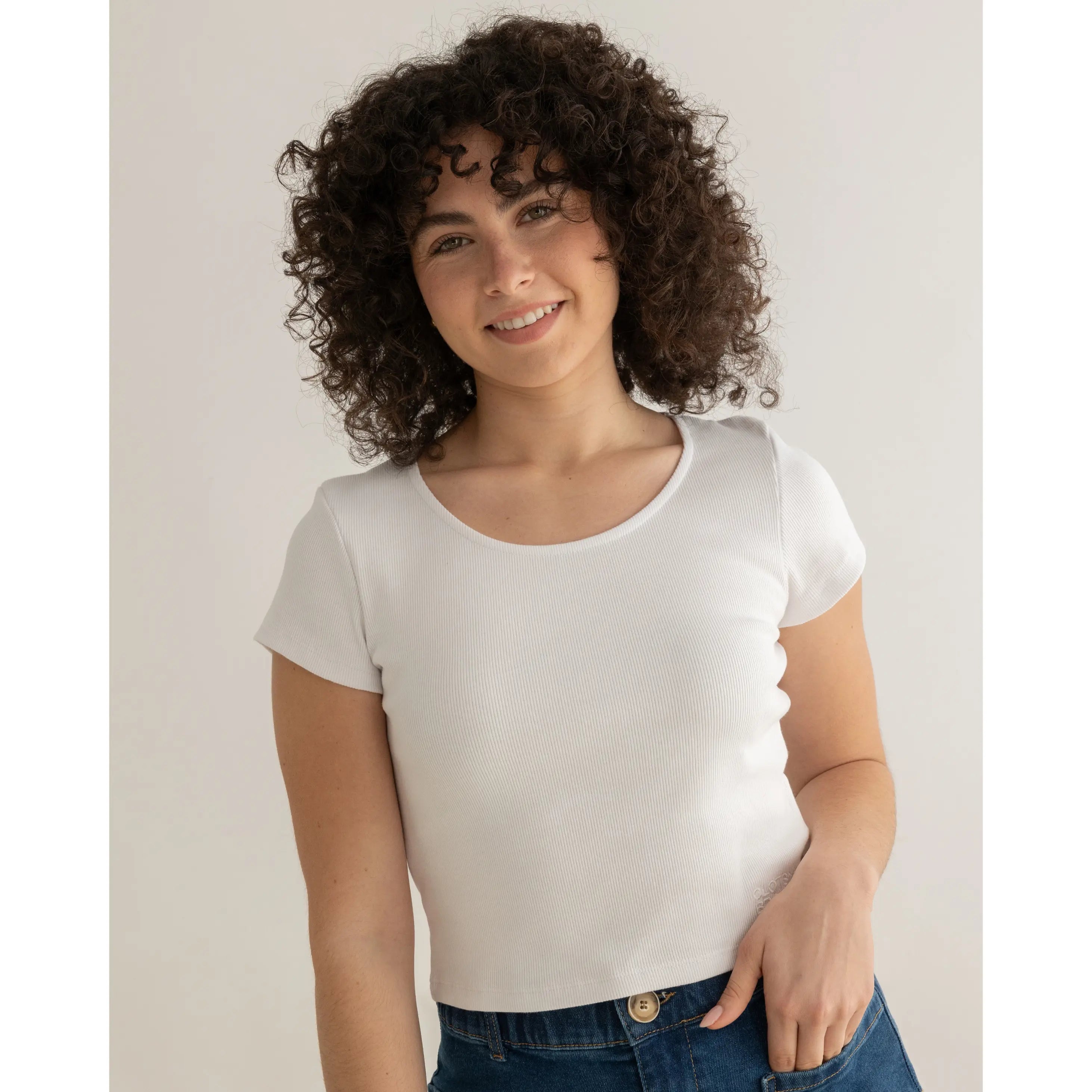 Clotsy Brand T-Shirt 2pack White & Beige-- Beaded Sequined Faux Fur