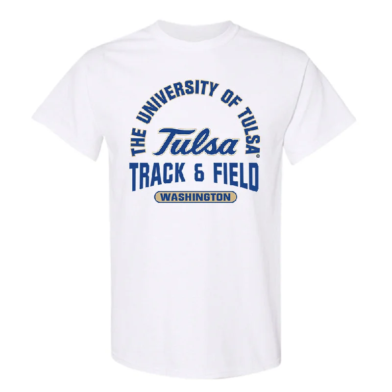 Tulsa - NCAA Women's Track & Field : Gabbie Washington - Classic Fashion Shersey T-Shirt-- Print Jacquard Patchwork