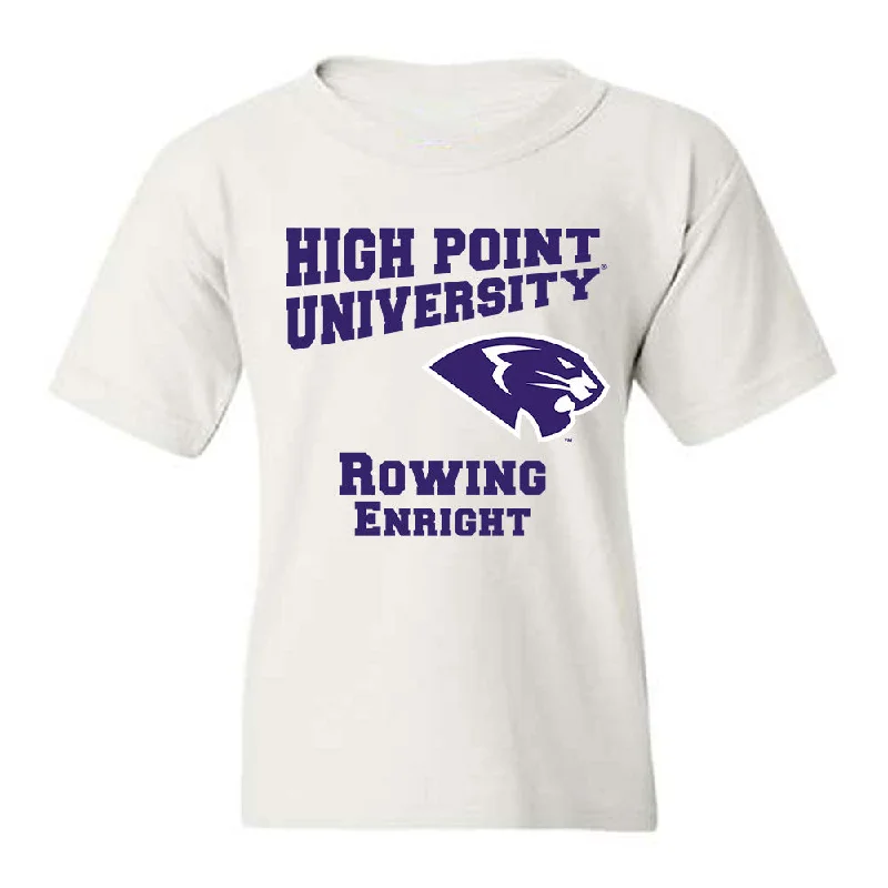 High Point - NCAA Women's Rowing : Caitlin Enright - Youth T-Shirt-- Collared T-Shirt Boat Neck A-Line High Point - NCAA Women's Rowing : Caitlin Enright - Youth T-Shirt-- Collared T-Shirt Boat Neck A-Line
