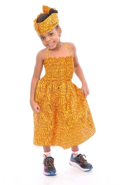 Beautiful African Print Dress for Girls-DPC485 Tunics Gym athletic