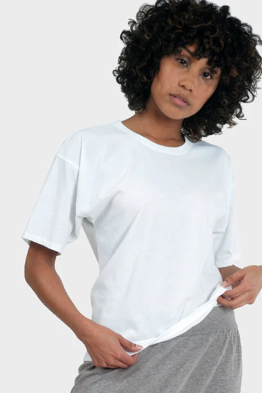 Circularity T-Shirt (White)-- Ribbed T-Shirt High Neck Heavyweight