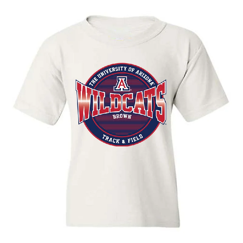 Arizona - NCAA Women's Track & Field : Jade Brown - Classic Fashion Shersey Youth T-Shirt-- Print Jacquard Patchwork Arizona - NCAA Women's Track & Field : Jade Brown - Classic Fashion Shersey Youth T-Shirt-- Print Jacquard Patchwork