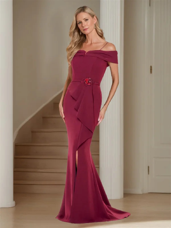Mermaid/Trumpet Off-the-Shoulder Sleeveless Floor-Length Mother of the Bride Dresses Crew Neckline Casual Mermaid/Trumpet Off-the-Shoulder Sleeveless Floor-Length Mother of the Bride Dresses Crew Neckline Casual