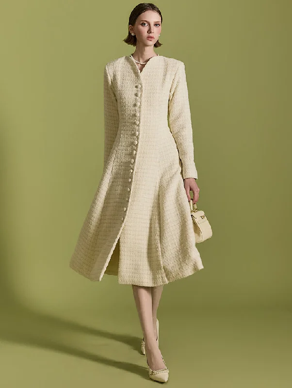 D5157 Tweed Dress Tunics Distressed trendy
