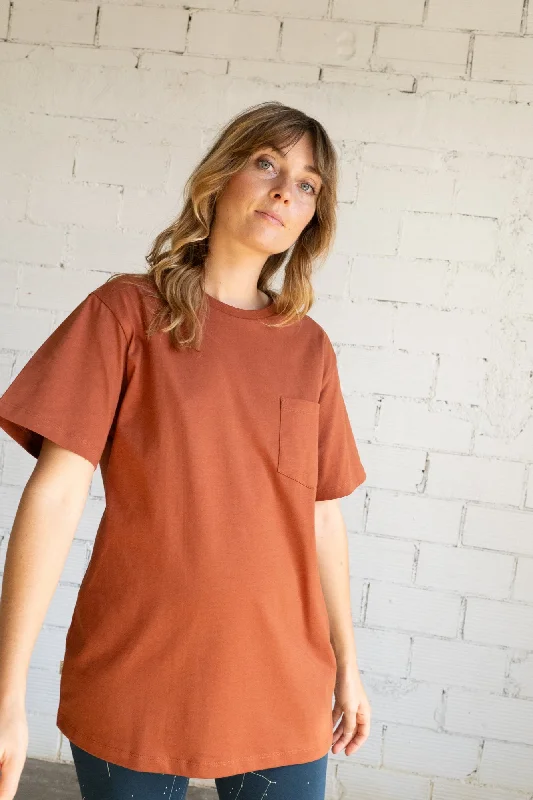 Giulia unisex T-shirt with pocket Mars red-- Elasticated Padded Insulated