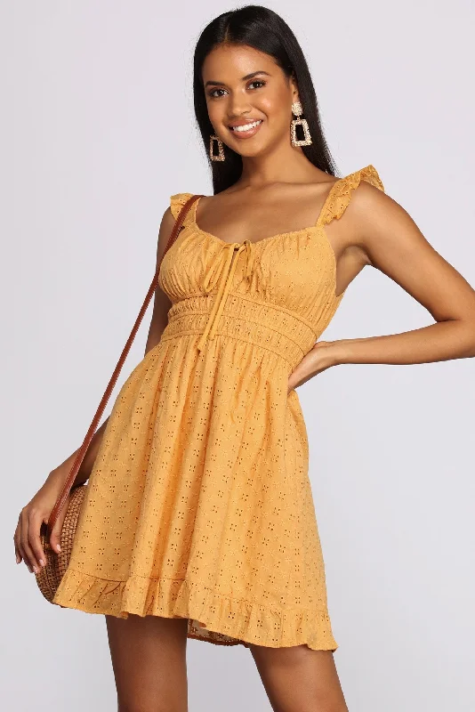 All Eyelets On Me Dress empire Waist empire