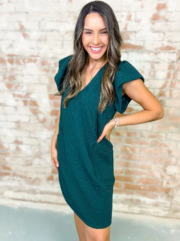 Keely Quilted Dress Elegant Long Evening