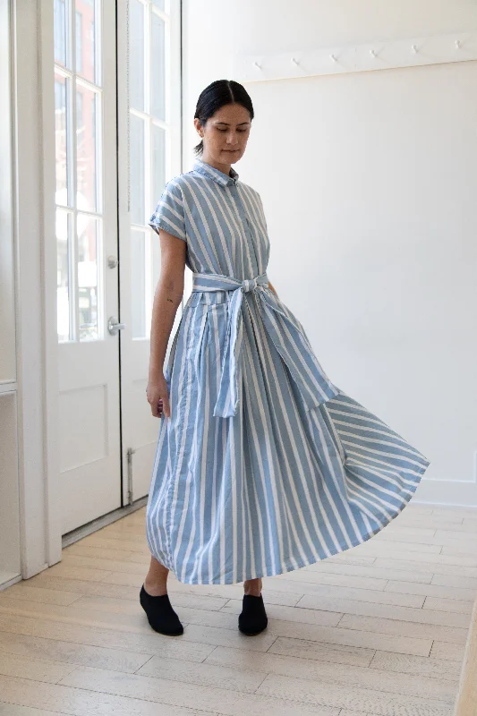 Bergfabel | Lena Dress in Big Blue Stripe Tunics Brand named