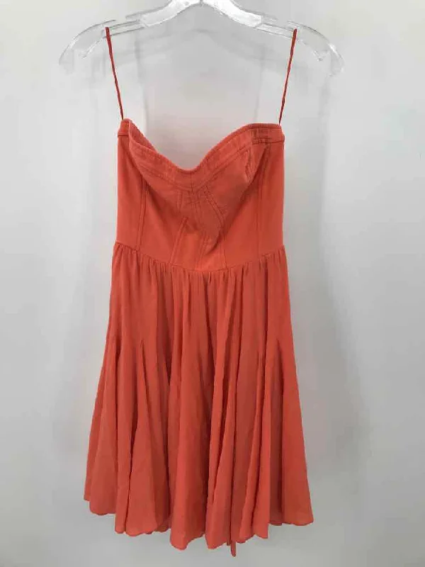 Pre-Owned Rebecca Taylor Orange Size 2 Short Strapless Dress Tunics Long Elegant