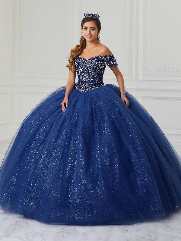 Off Shoulder Quinceanera Dress by Fiesta Gowns 56421 Boat Neckline Classic