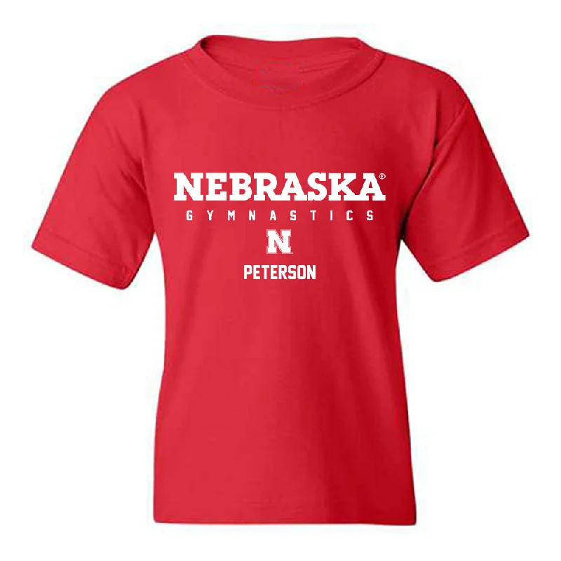 Nebraska - NCAA Women's Gymnastics : Molly Peterson - Classic Shersey Youth T-Shirt-- Beaded Sequined Faux Fur Nebraska - NCAA Women's Gymnastics : Molly Peterson - Classic Shersey Youth T-Shirt-- Beaded Sequined Faux Fur