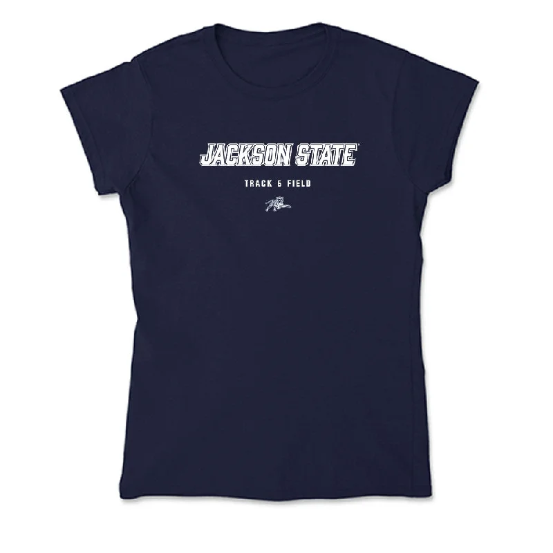 Jackson State - NCAA Women's Track & Field : Derriana Moss - Soft Style Women’s T-Shirt-- Collared Crew Neck Turtle Neck Jackson State - NCAA Women's Track & Field : Derriana Moss - Soft Style Women’s T-Shirt-- Collared Crew Neck Turtle Neck