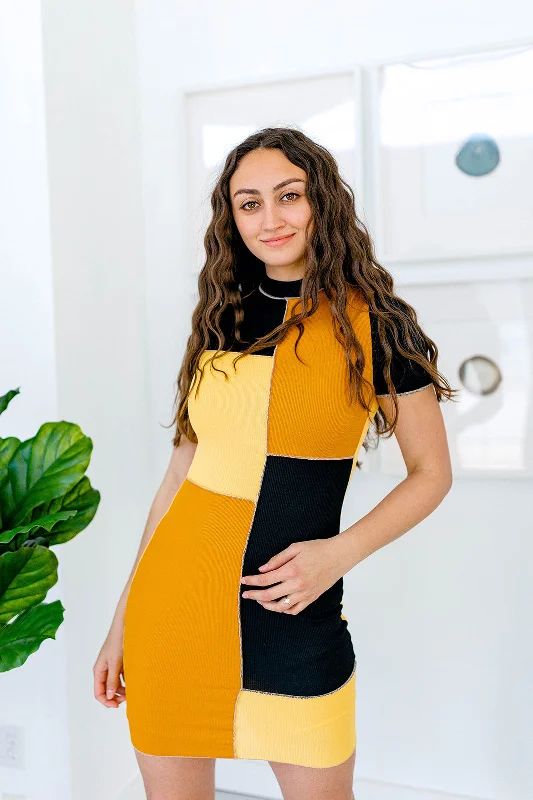 Overlock Stitch Dress Tunic Top Casual