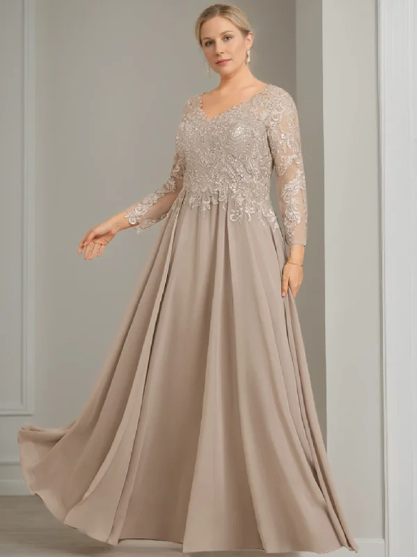 A-Line/Princess V-Neck 3/4 Length Sleeves Floor-Length Plus Size Mother of the Bride Dresses with Sequins Tunics Plaid country A-Line/Princess V-Neck 3/4 Length Sleeves Floor-Length Plus Size Mother of the Bride Dresses with Sequins Tunics Plaid country