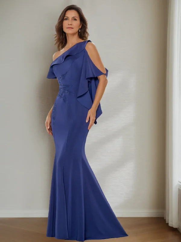 A-Line/Princess Asymmetric Ankle-Length Mother of the Bride Dresses Square Neckline Feminine A-Line/Princess Asymmetric Ankle-Length Mother of the Bride Dresses Square Neckline Feminine