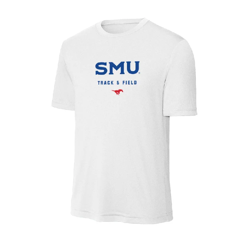 SMU - NCAA Women's Track & Field : Maddie Hulcy - Activewear T-Shirt-- Spandex Blend Rayon Blend Denim Blend SMU - NCAA Women's Track & Field : Maddie Hulcy - Activewear T-Shirt-- Spandex Blend Rayon Blend Denim Blend