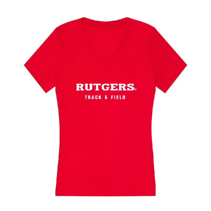 Rutgers - NCAA Women's Track & Field : Azariah Grantham - Women's V-Neck T-Shirt-- Hooded Caped Shawl Collar Rutgers - NCAA Women's Track & Field : Azariah Grantham - Women's V-Neck T-Shirt-- Hooded Caped Shawl Collar