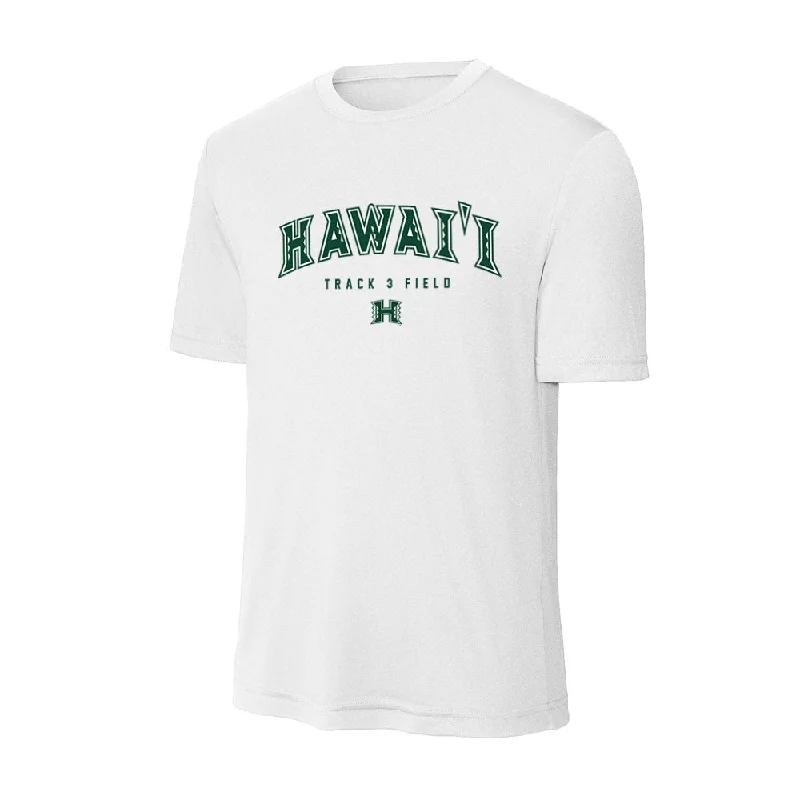 Hawaii - NCAA Women's Track & Field : Greta Fraraccio - Activewear T-Shirt-- Hooded Caped Shawl Collar Hawaii - NCAA Women's Track & Field : Greta Fraraccio - Activewear T-Shirt-- Hooded Caped Shawl Collar