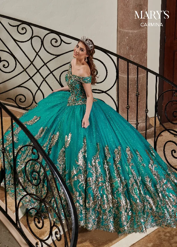 Sequin Print Off Shoulder Quinceanera Dress by Mary's Bridal MQ1075 Tunics Designer luxury