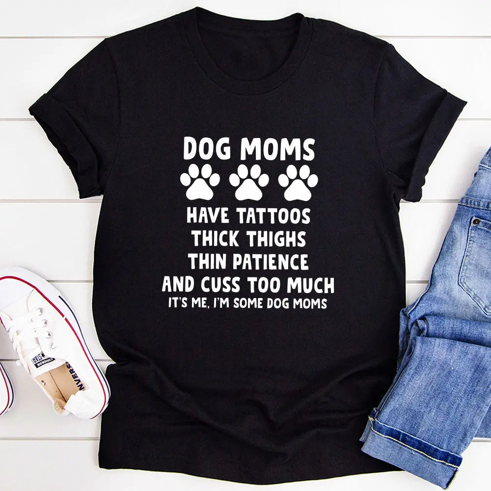 Dog moms t-shirt-- Polka Dot Checkered Tartan