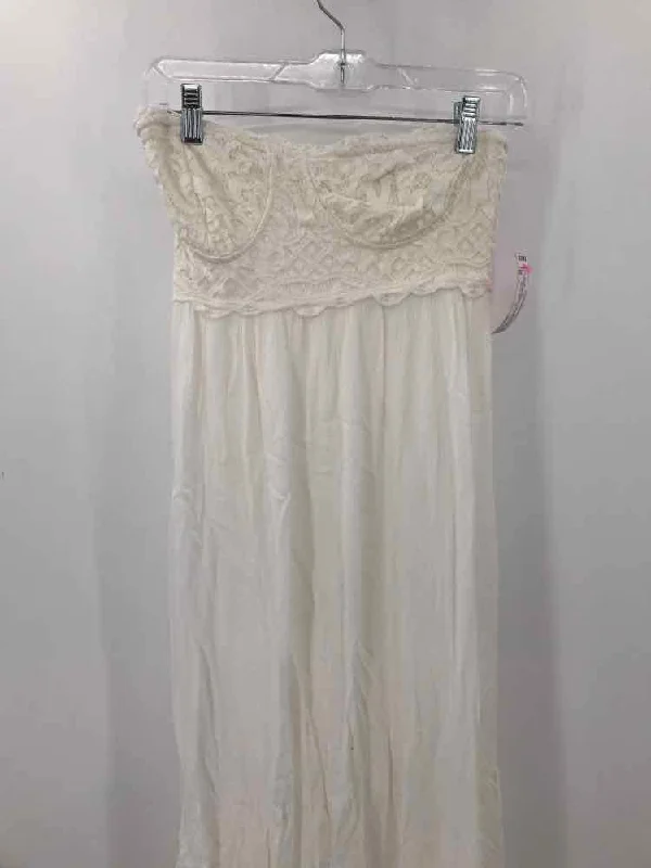 Pre-Owned FP One White Size 10 Maxi Strapless Dress Halter Neckline Beach