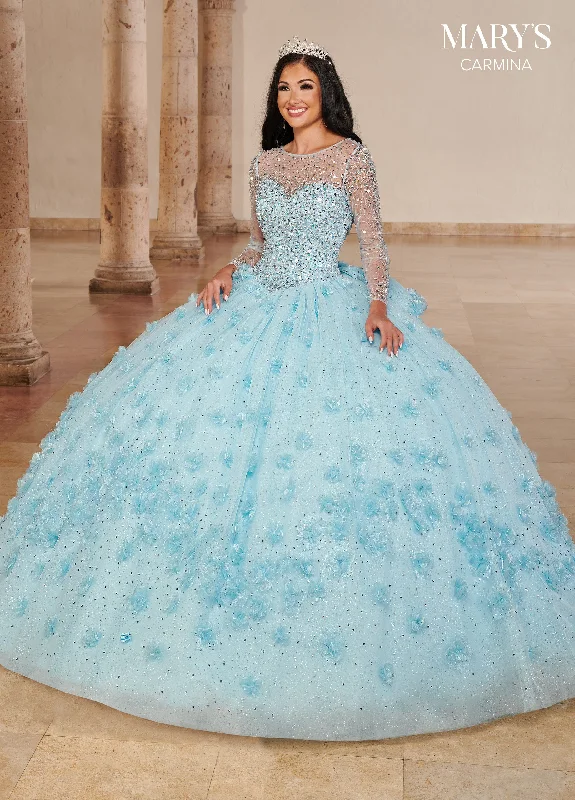 Long Sleeve Quinceanera Dress by Mary's Bridal MQ1096 Tunics Velvet soft