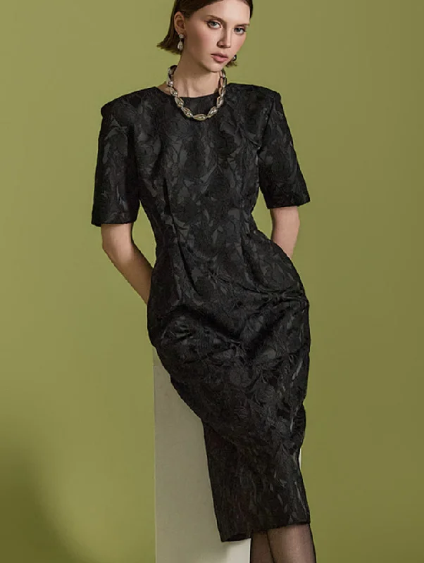 D5150 Flower Embroidery Dress Tunics Silk luxurious