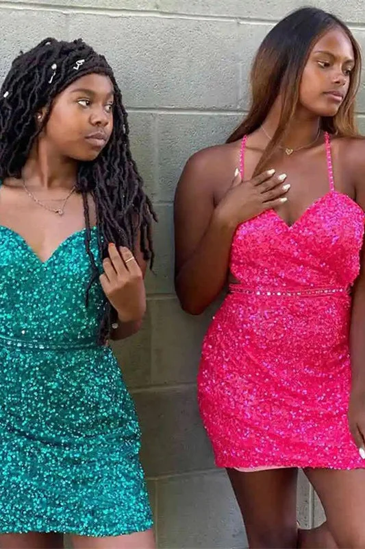 Sweetheart Sleeveless Sequined Short Homecoming Dresses Tunics Sophisticated sleek