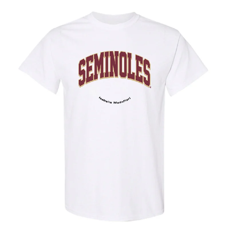 FSU - NCAA Women's Track & Field : Isabella Madaffari - Classic Fashion Shersey T-Shirt-- Welt Pockets Slit Pockets FSU - NCAA Women's Track & Field : Isabella Madaffari - Classic Fashion Shersey T-Shirt-- Welt Pockets Slit Pockets