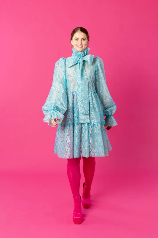 Dishy Dress Lace Turquoise Tunics Stylish elegant