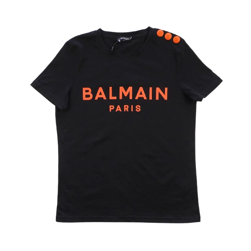 Balmain Logo T-Shirt - Women's S-- Collared Crew Neck Turtle Neck
