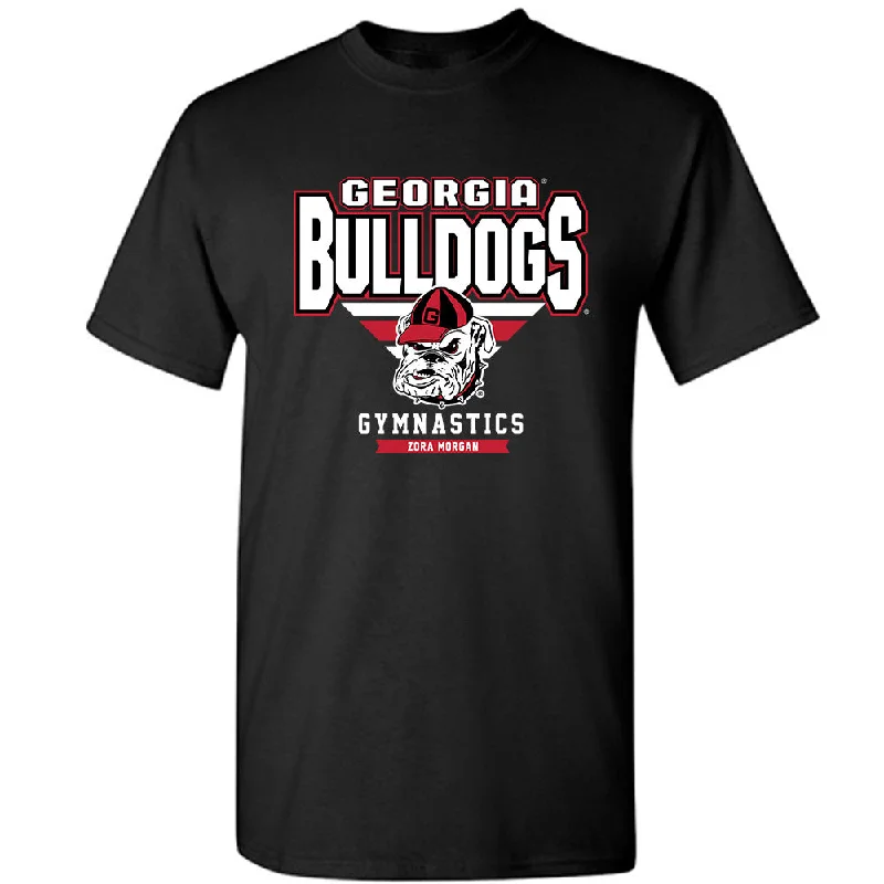 Georgia - NCAA Women's Gymnastics : Zora Morgan - Classic Fashion Shersey T-Shirt-- Hooded Caped Shawl Collar Georgia - NCAA Women's Gymnastics : Zora Morgan - Classic Fashion Shersey T-Shirt-- Hooded Caped Shawl Collar