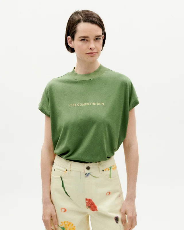 Here Comes The Sun T-Shirt Green-- Cashmere Blend Cotton Blend Poly Blend