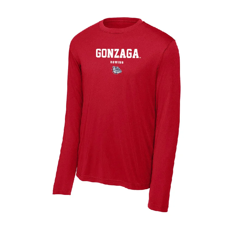 Gonzaga - NCAA Women's Rowing : Alli Krilich - Activewear Long Sleeve T-Shirt-- Hooded Caped Shawl Collar Gonzaga - NCAA Women's Rowing : Alli Krilich - Activewear Long Sleeve T-Shirt-- Hooded Caped Shawl Collar