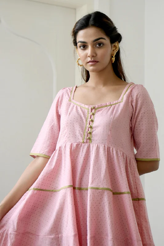 French Rose Dress Tunics Satin smooth