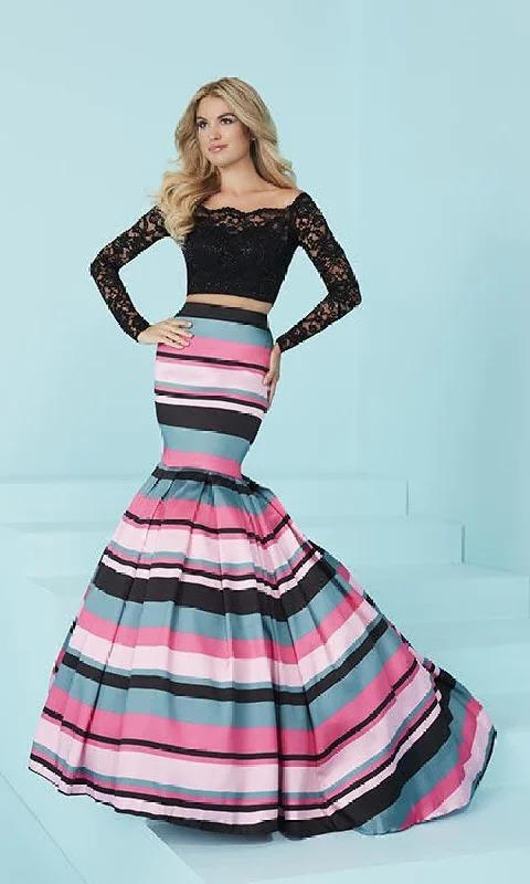 Two-Piece Striped Mermaid Prom Dress Tunics New arrival