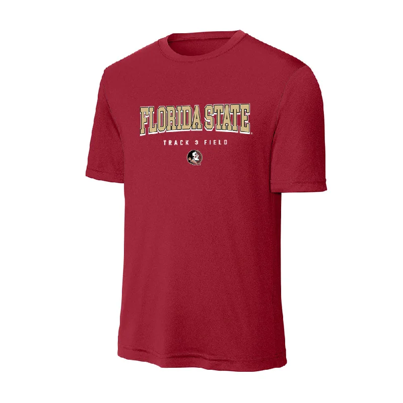 FSU - NCAA Women's Track & Field : Zee Curtis - Activewear T-Shirt-- Print Jacquard Patchwork FSU - NCAA Women's Track & Field : Zee Curtis - Activewear T-Shirt-- Print Jacquard Patchwork