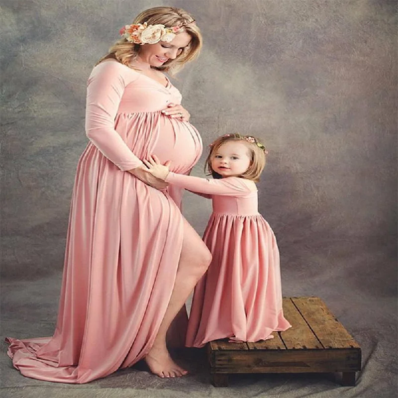 Mommy & Me Maternity Solid Dress Tunics Practical durable