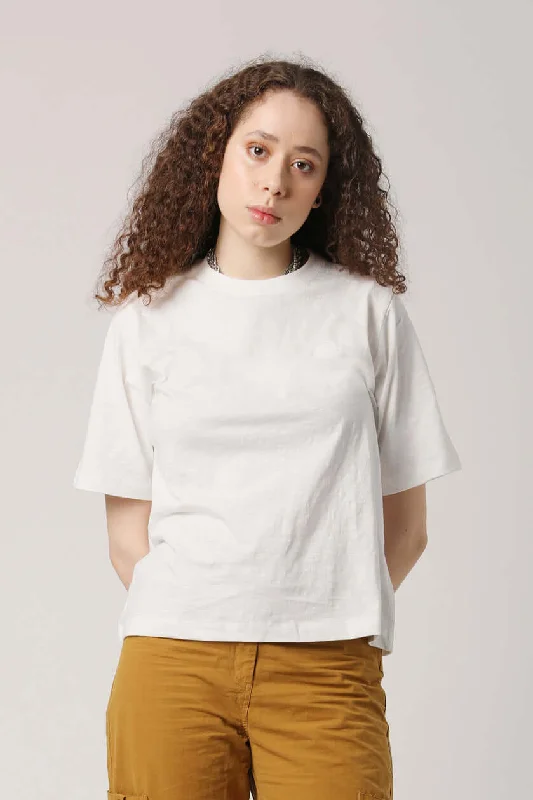 Inga T-Shirt Off White-- Sequined Glittery Shiny