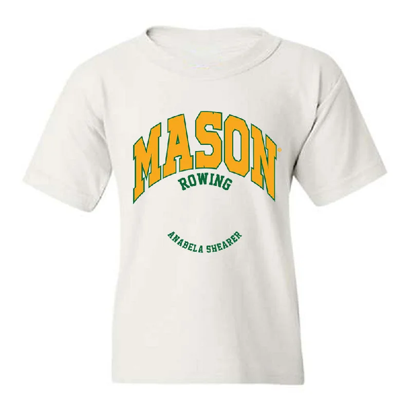 GMU - NCAA Women's Rowing : Anabela Shearer - Classic Fashion Shersey Youth T-Shirt-- Boxy Fit Fitted Loose GMU - NCAA Women's Rowing : Anabela Shearer - Classic Fashion Shersey Youth T-Shirt-- Boxy Fit Fitted Loose