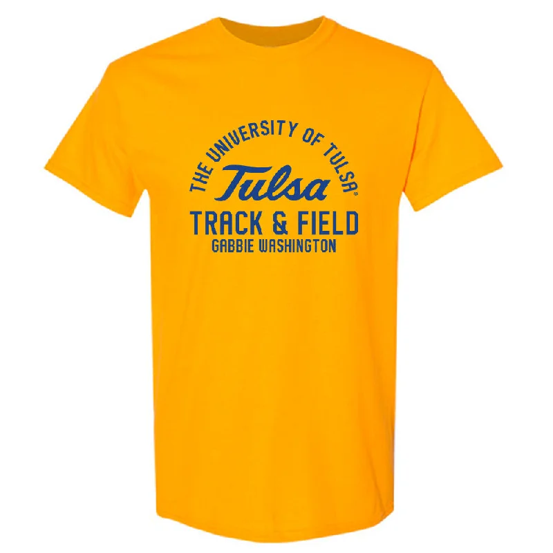 Tulsa - NCAA Women's Track & Field : Gabbie Washington - Classic Fashion Shersey T-Shirt-- Houndstooth Herringbone Solid Tulsa - NCAA Women's Track & Field : Gabbie Washington - Classic Fashion Shersey T-Shirt-- Houndstooth Herringbone Solid