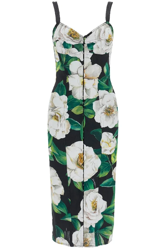Dolce & Gabbana Women's  Floral Midi Synthetic Dress Tunics Occasion special