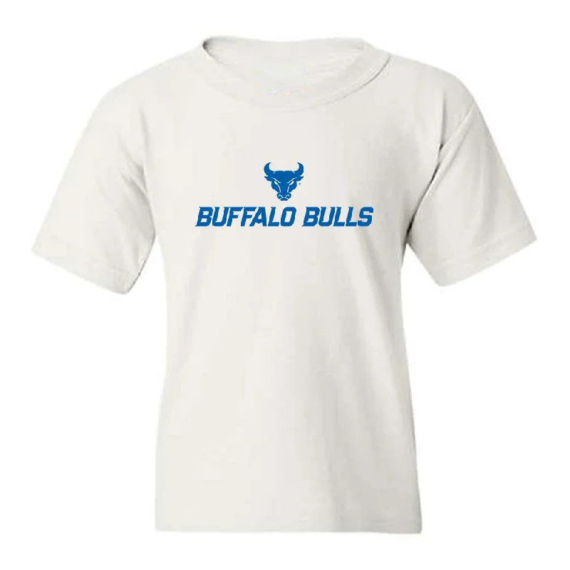 Buffalo - NCAA Women's Track & Field : Alexia Jones - Youth T-Shirt-- Notch Collar Peter Pan Collar Cowl Neck Buffalo - NCAA Women's Track & Field : Alexia Jones - Youth T-Shirt-- Notch Collar Peter Pan Collar Cowl Neck