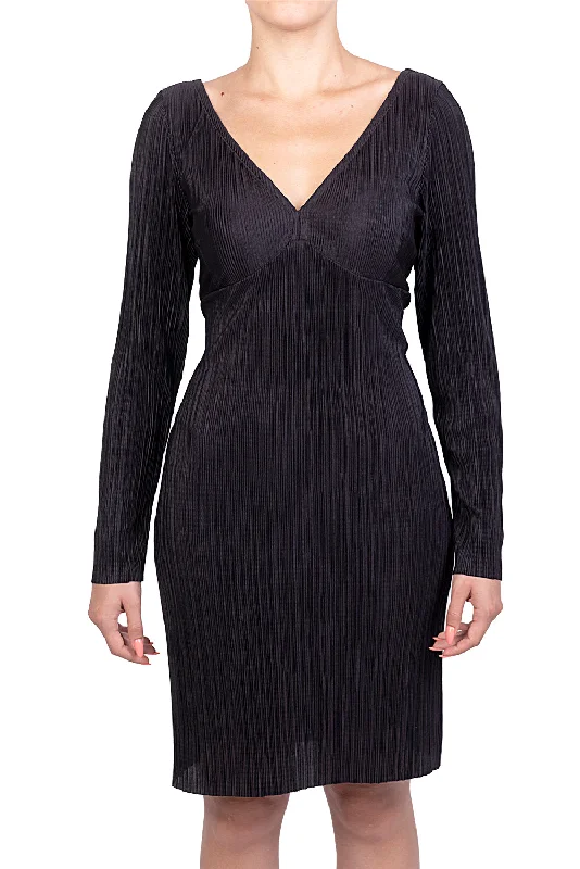 Long-sleeved dress- Polyester Square Neckline Feminine