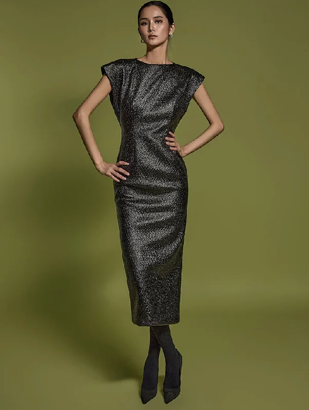 D9513 Leather Dress Tunics Long Elegant